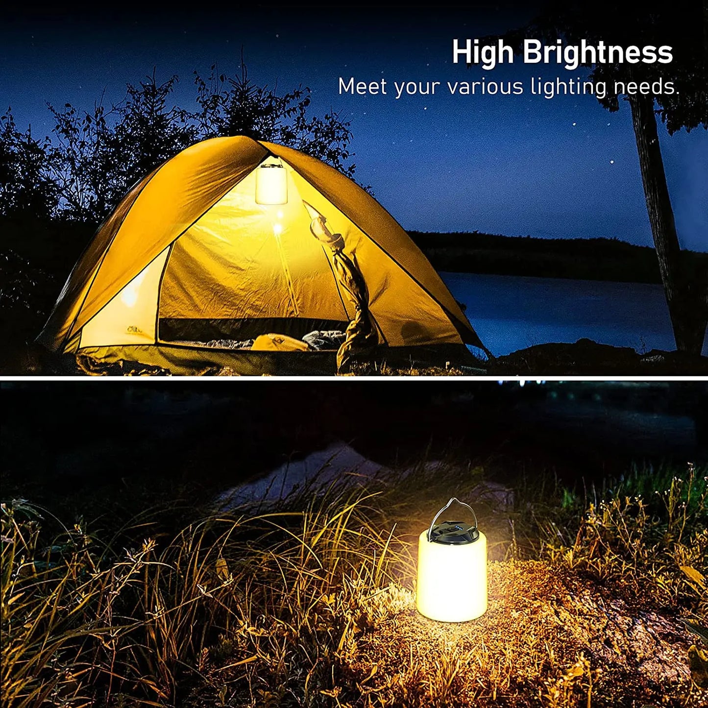 Survival Kit - Portable Rechargeable LED Camping Light – Warm White 3000K Lantern Flashlight for Outdoor, Hiking, Emergency