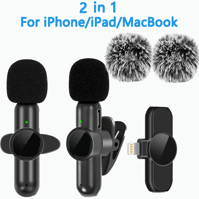 🎤 2.4G Wireless Lavalier Microphone – Noise Cancelling Mic for iPhone, iPad, Android, Xiaomi, Samsung – Ideal for Video Recording, Live Streaming, Gaming & Vlogging