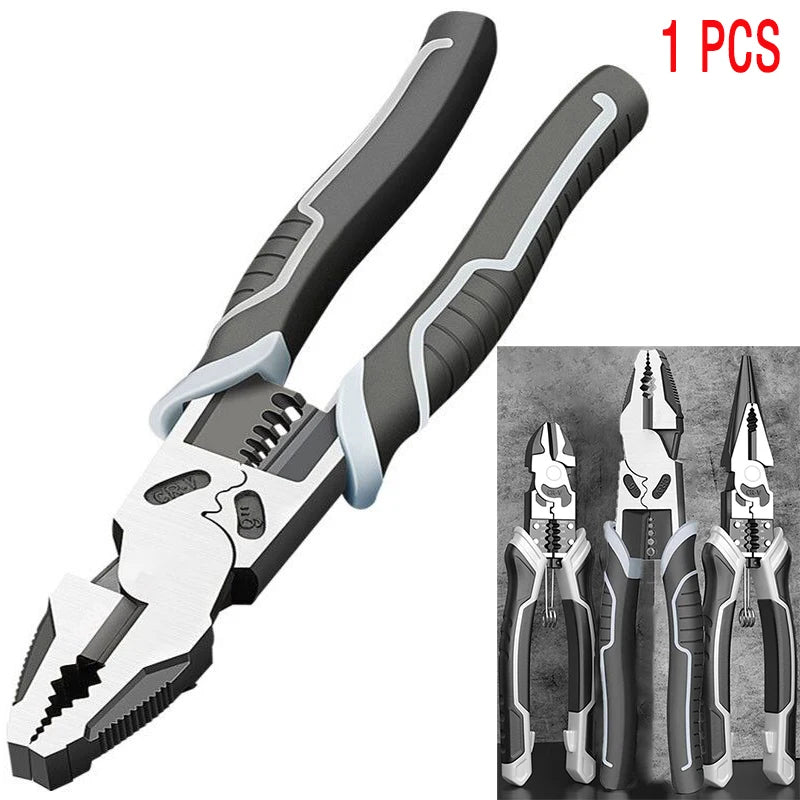 🛠️ Universal Combination Pliers – German Style Multifunctional Tool for Stripping | Crimping | Trimming | Cutting – Heavy-Duty Wire Work
