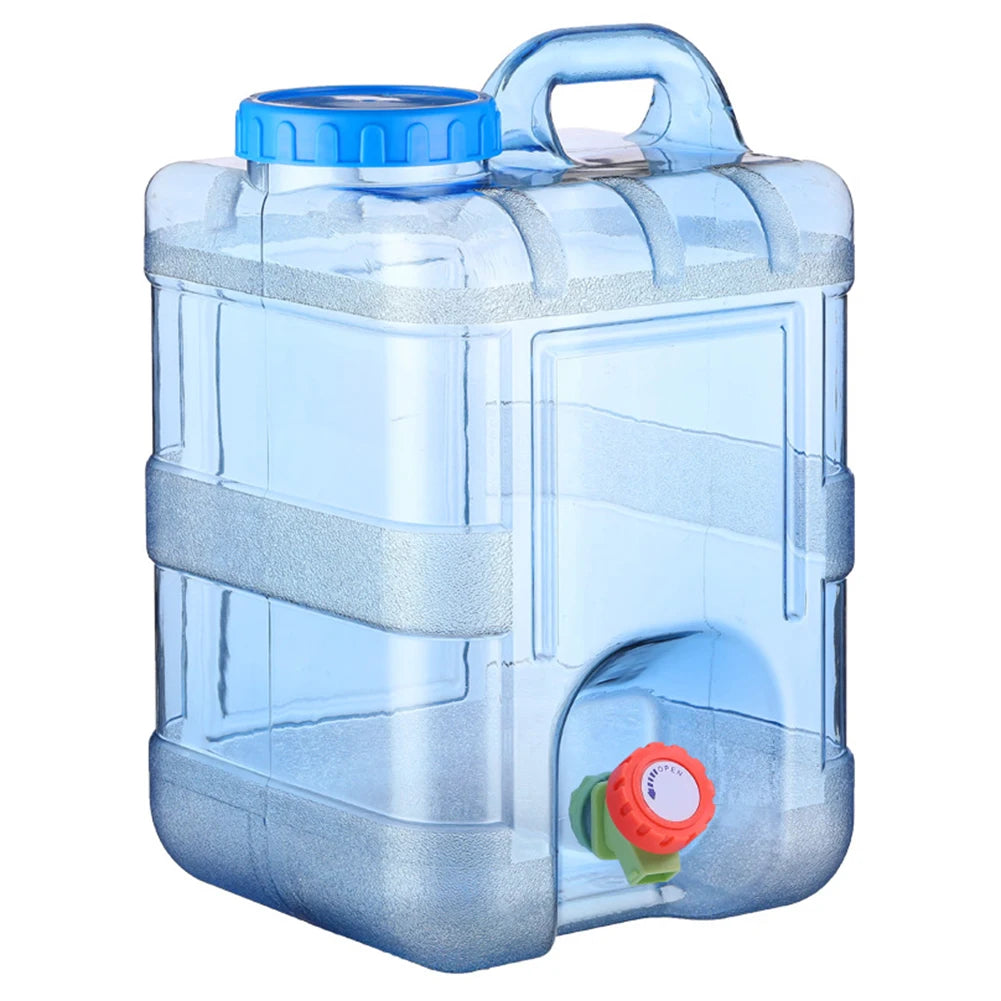 Survival Kit - 7.5/10/15L Drinking Water Container with Spigot Leakproof Camping Water Tank Large Capacity Water Storage Carrier for Hiking Car