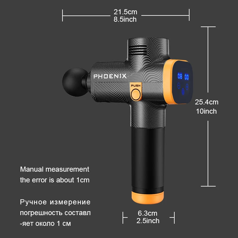 🟥 Phoenix A2 Deep Tissue Massage Gun | 🔋 Portable Handheld Fascia Massager 💪 with LED Display for Muscle Recovery & Relaxation