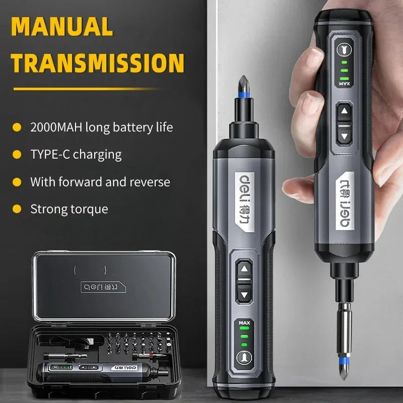 🧰 Mini Electric Screwdriver Set USB Rechargeable | 2000mAh | Adjustable Torque | Multi-Function Repair Toolkit