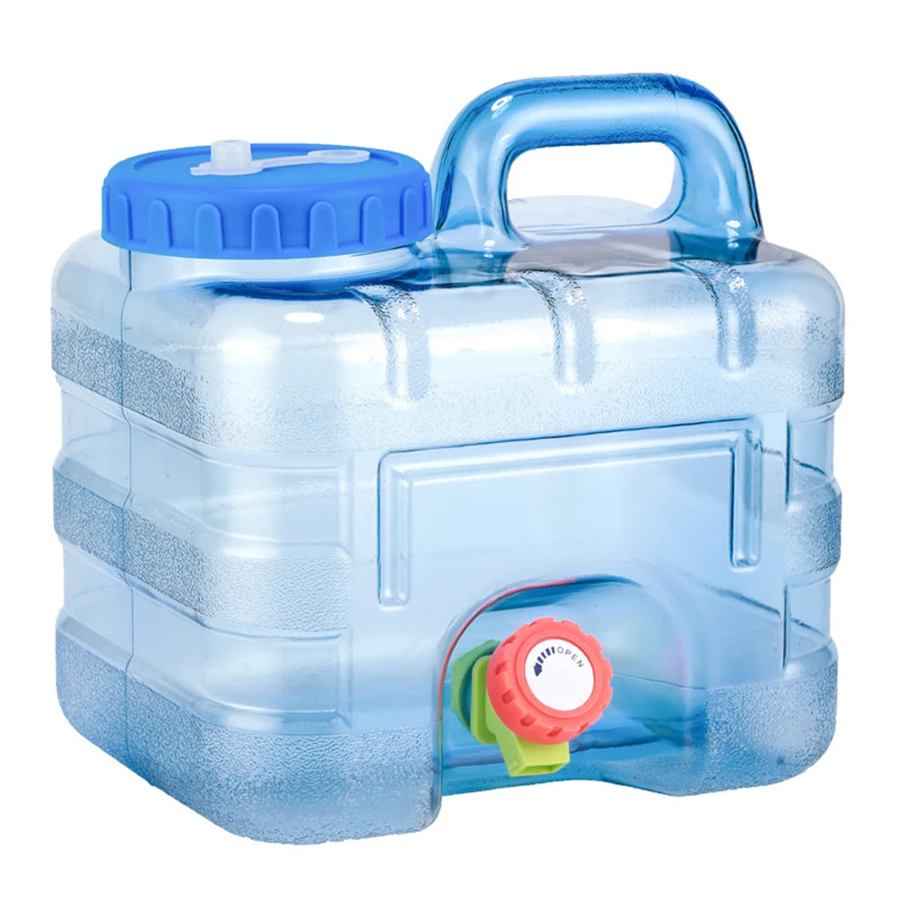 Survival Kit - 7.5/10/15L Drinking Water Container with Spigot Leakproof Camping Water Tank Large Capacity Water Storage Carrier for Hiking Car