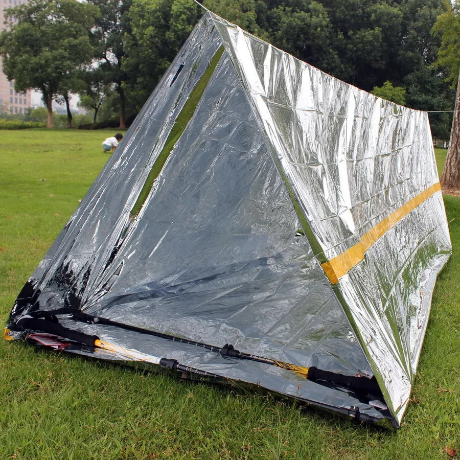 🆘 Survival kit - 2-Person Emergency Survival Tent Kit – Waterproof Mylar Bivy, Thermal Blanket, Reusable Tube Shelter for Outdoor & SOS Use