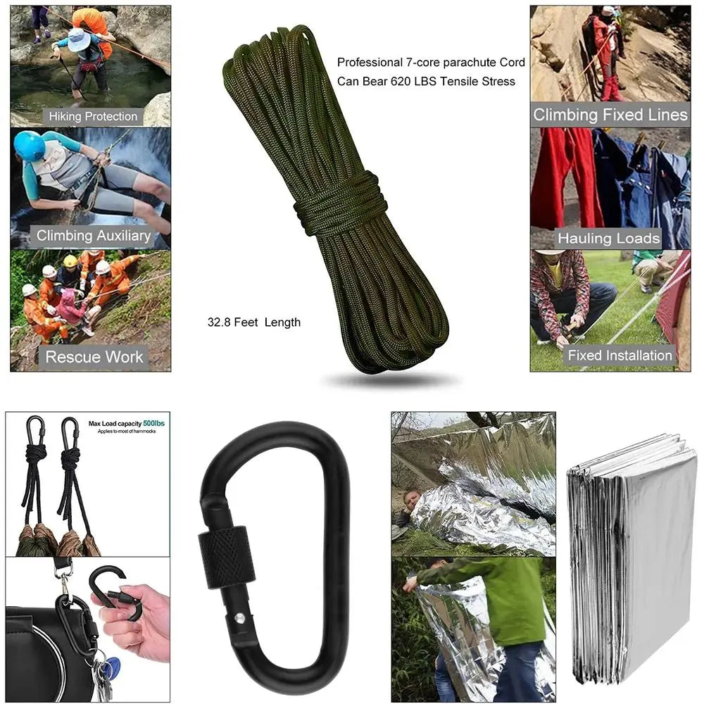 Survival Kit - Multifunction Survival Gear Kit – Tactical Emergency Tools for Camping, Hiking, and Outdoor Adventures