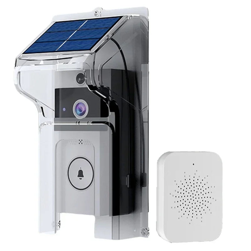 📶 Safety - WiFi Visual Wireless Doorbell Camera ☀️ Solar Charging | 💧 Waterproof | 🌙 Night Vision | 🏠 Smart Home HD Doorbell 🎤 Two-Way Intercom with Voice Communication