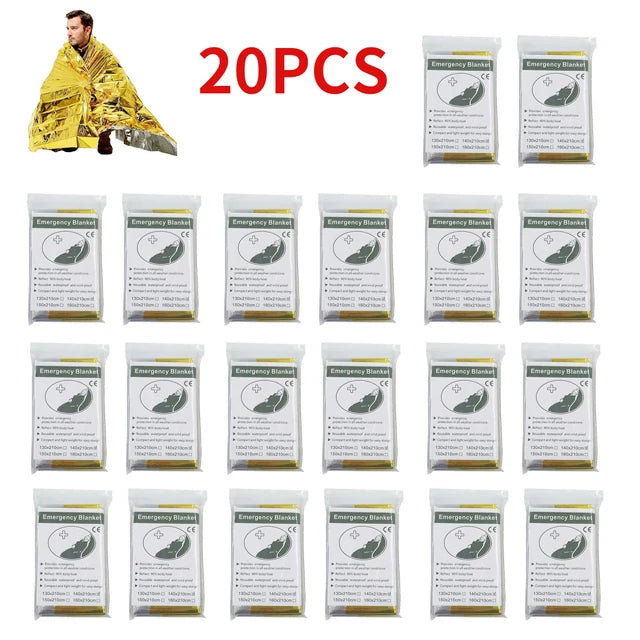 🆘 Survival Kit - Outdoor Emergency Gold-Silver Survival Blanket – Waterproof Thermal Foil Rescue Blanket 130x210 cm