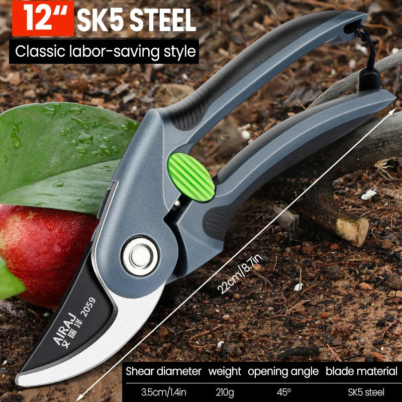 🌱 AIRAJ Garden Pruning Shears & Folding Saw Set Horticulture Tools for Shrub Trimming, Orchard Maintenance & Landscaping