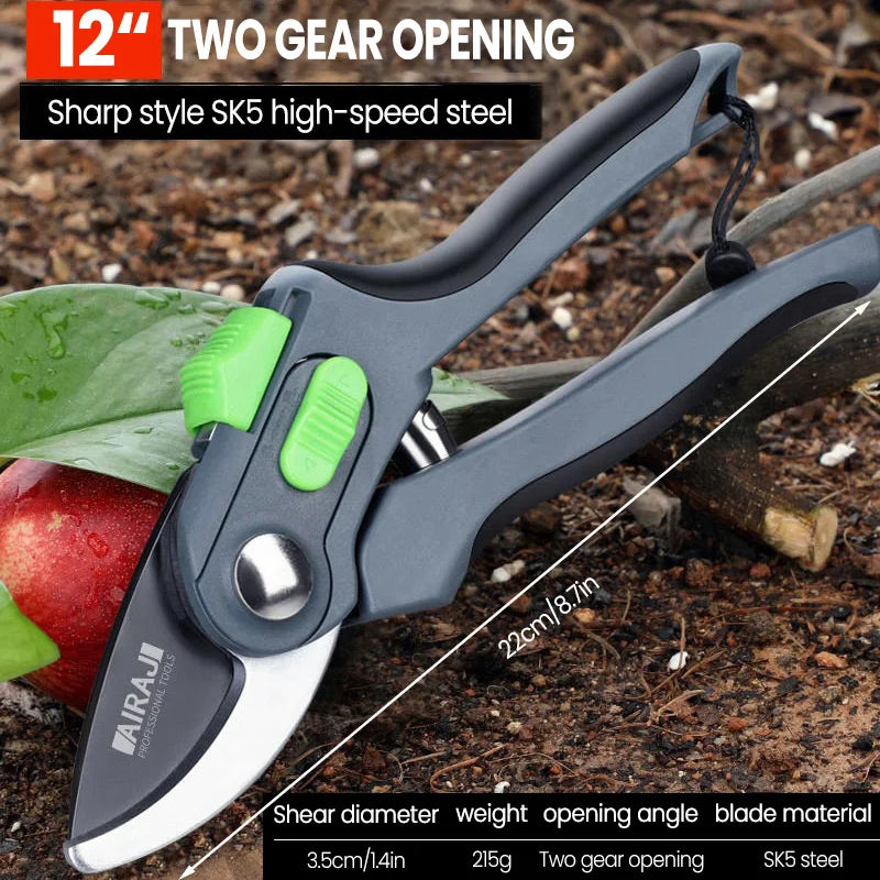 🌱 AIRAJ Garden Pruning Shears & Folding Saw Set Horticulture Tools for Shrub Trimming, Orchard Maintenance & Landscaping