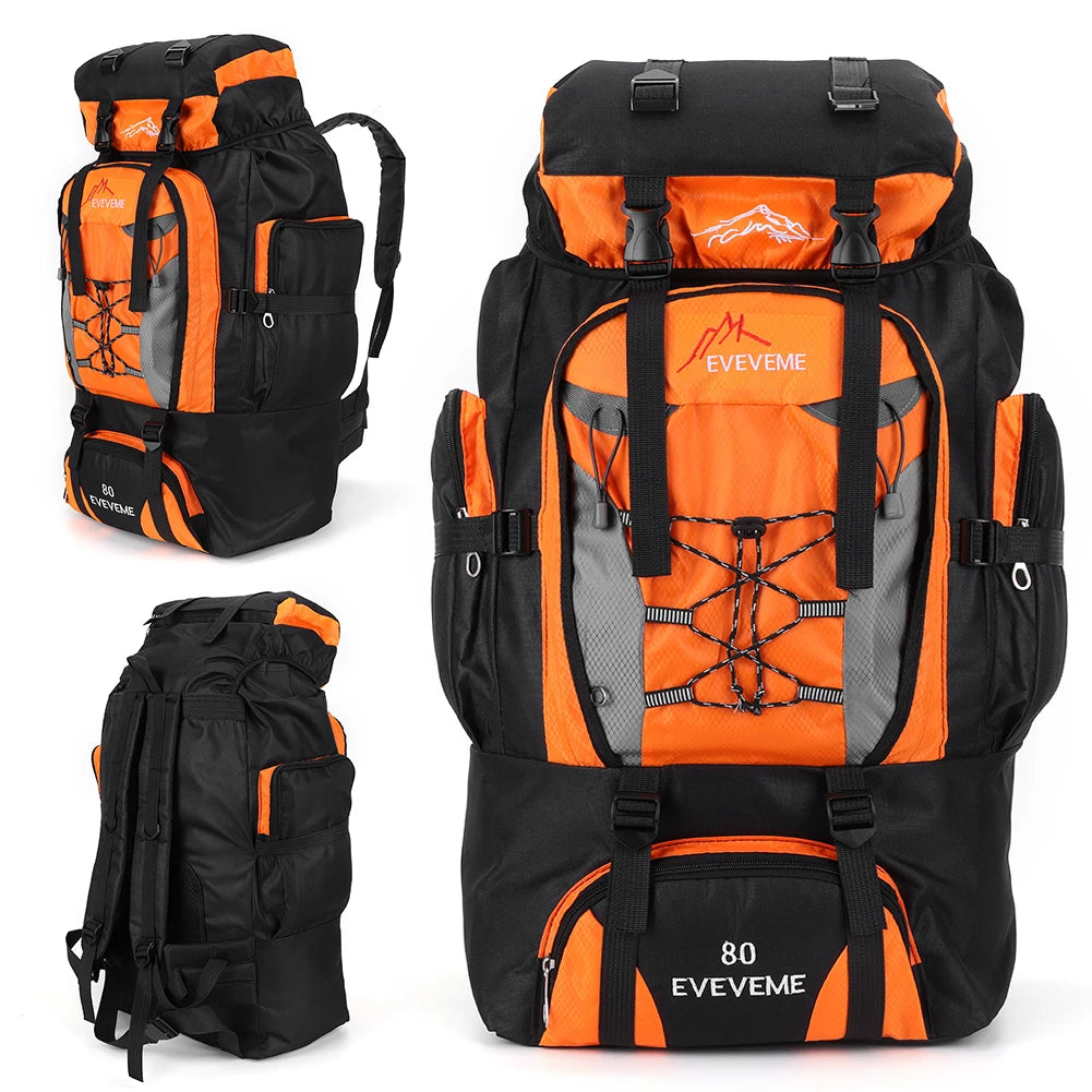 Survival Kit - 80L Outdoor Hiking Backpack for Men – Waterproof Travel Rucksack, Large Capacity Camping & Trekking Bag for Mountaineering and Sports