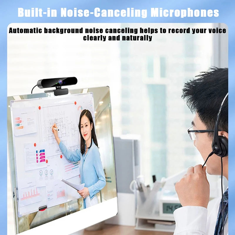 📹 4K USB Webcam with Microphone & Autofocus – 2K/1080P PC Camera for Live Streaming & Video Calling