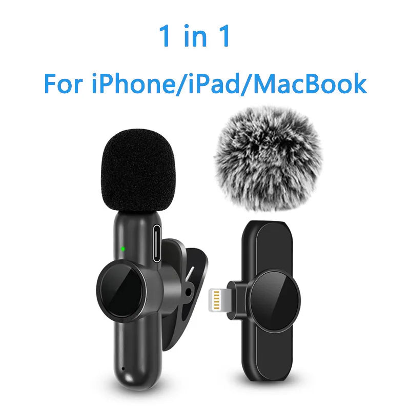 🎤 2.4G Wireless Lavalier Microphone – Noise Cancelling Mic for iPhone, iPad, Android, Xiaomi, Samsung – Ideal for Video Recording, Live Streaming, Gaming & Vlogging