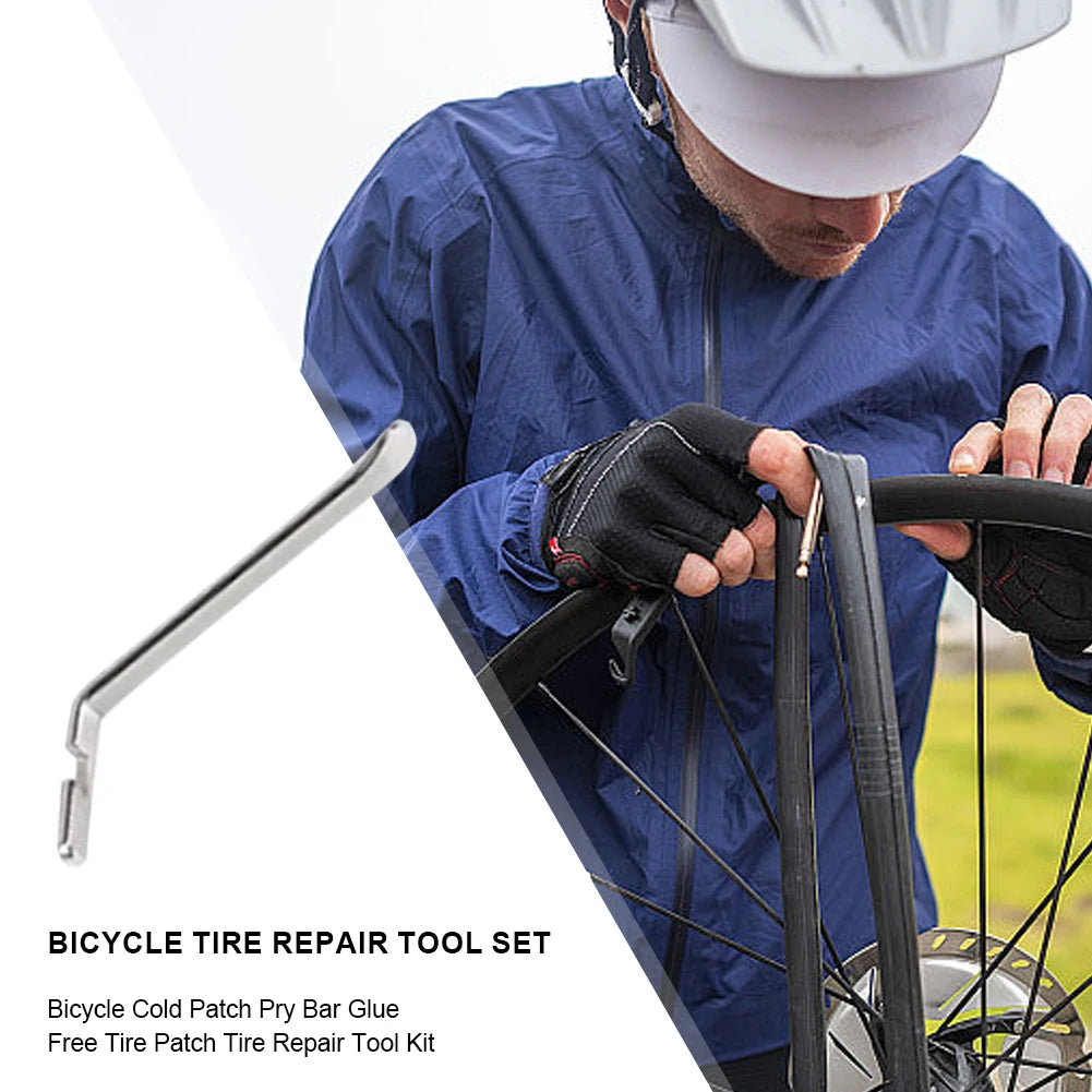 🚴♂️🔧 Bike Tire Tube Repair Kit – Rubber Patches, Glue/No-Glue Options & Tire Levers