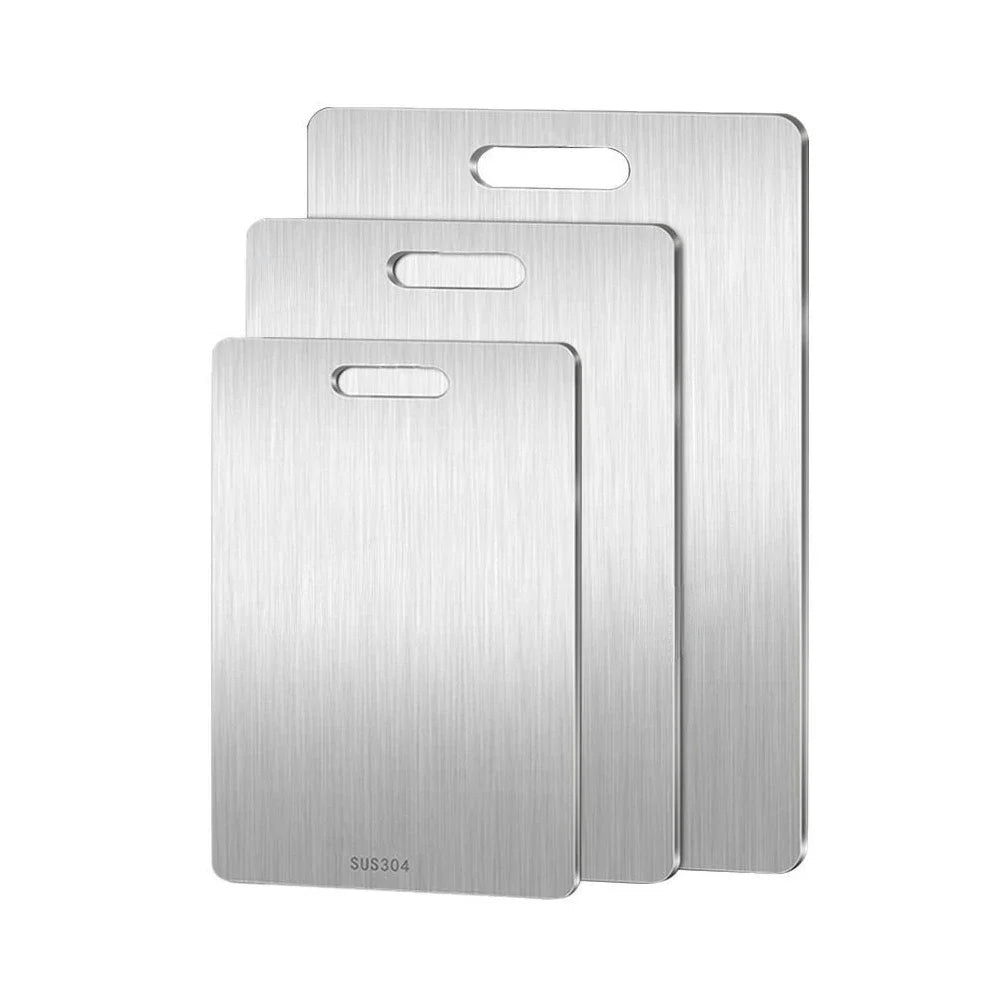 🔪 Stainless Steel Double-Sided Cutting Board – Thickened Kitchen Chopping Board for Kneading Dough, Slicing & Food Prep