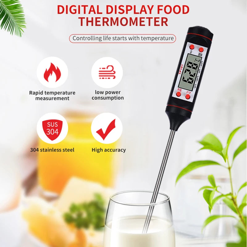 🌡️ Digital Kitchen Food Thermometer – Electronic Probe with LCD Display for Baking, Liquids, Meat & Grill Cooking