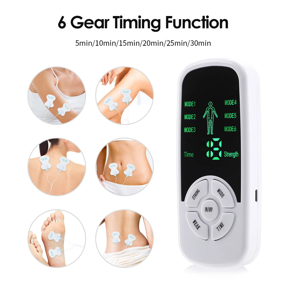 ⚡💪 EMS Electric Muscle Therapy Stimulator – 6 Modes TENS Unit 🩺 Meridian Physiotherapy Pulse Massager for Abdomen, Prostate & Full Body Relief