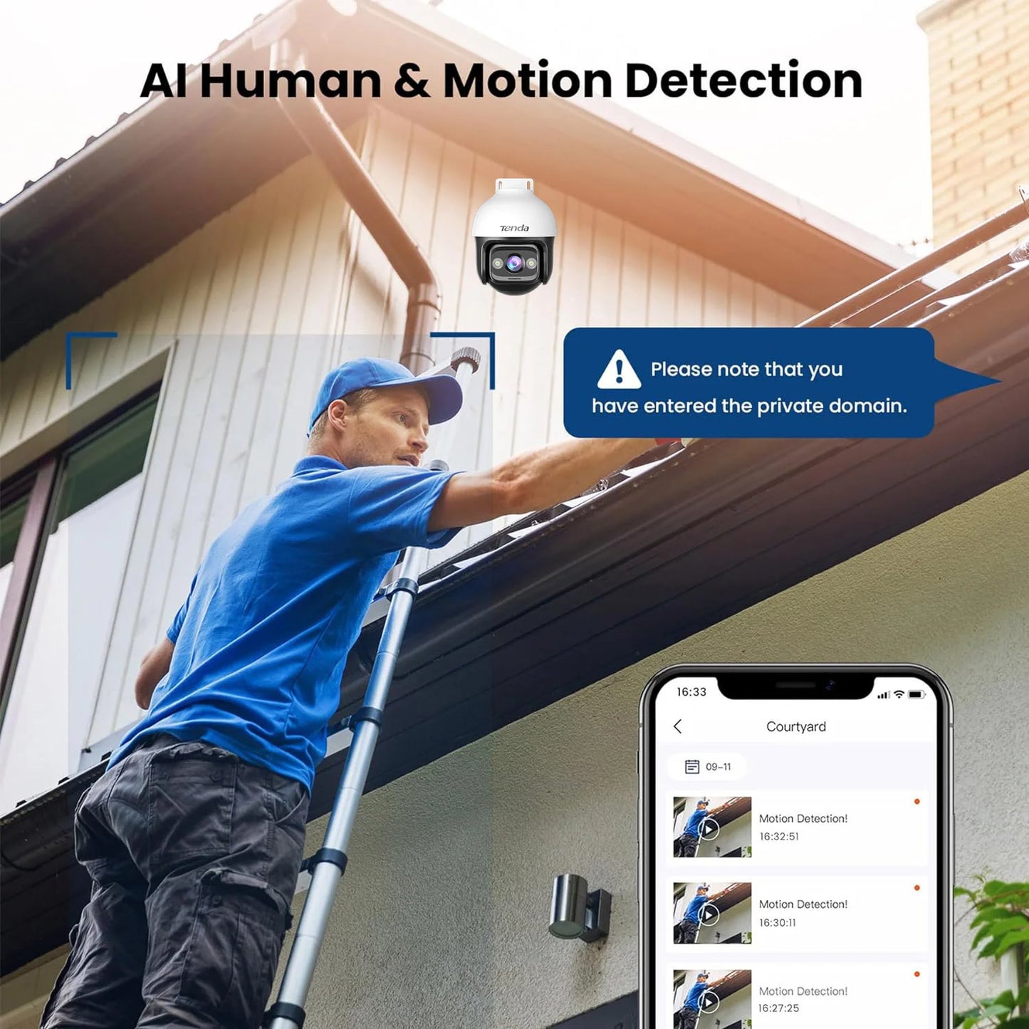🎥 Tenda 5MP Outdoor WiFi‑6 Security Camera — 360° Pan/Tilt, Color Night Vision, Patrol Mode, AI Human & Vehicle Detection