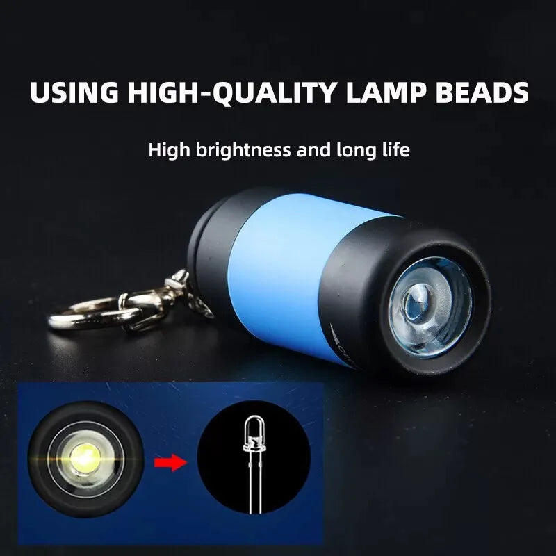 Survival Kit - Mini LED Keychain Flashlight – USB Rechargeable, Pocket Torch for Outdoor Camping, Hiking & Emergencies
