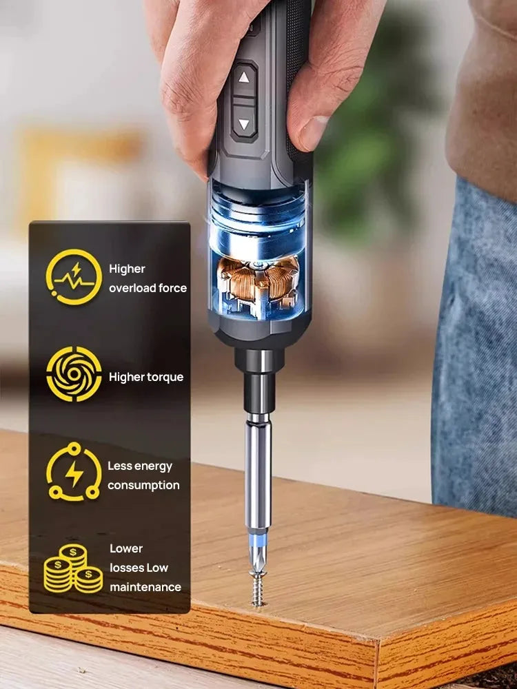 🧰 Mini Electric Screwdriver Set USB Rechargeable | 2000mAh | Adjustable Torque | Multi-Function Repair Toolkit
