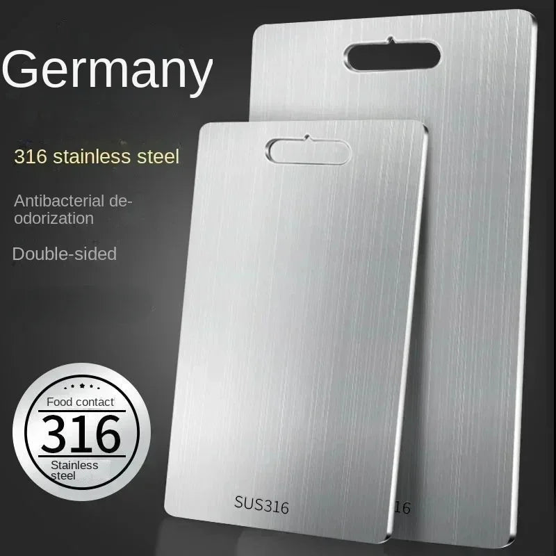 🔪 Stainless Steel Double-Sided Cutting Board – Thickened Kitchen Chopping Board for Kneading Dough, Slicing & Food Prep
