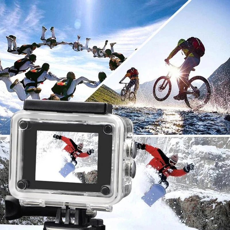 🎥 4K Action Camera — 1080P@30FPS, WiFi, 2.0" Screen, 170° Wide Angle, Waterproof