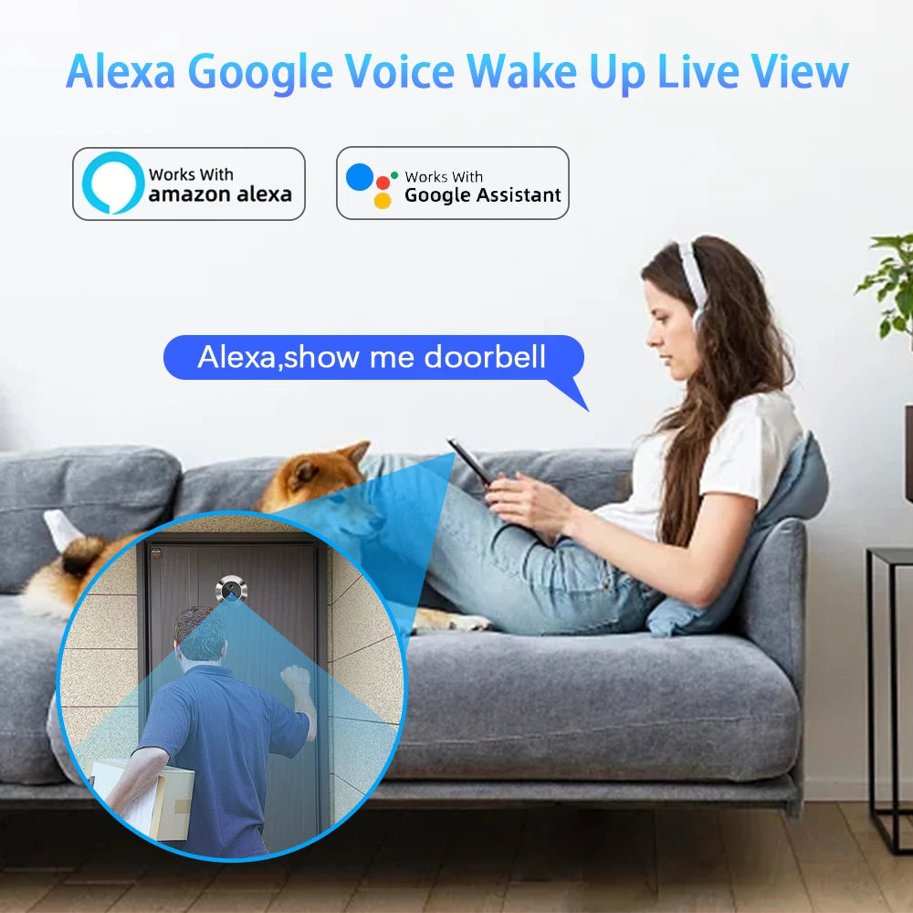 🔒Security - Tuya Smart 3MP WiFi Peephole Video Door Camera 📹 4.3" HD Display | 🌙 Night Vision | 🎤 One-way Audio | 🔐 Home Security