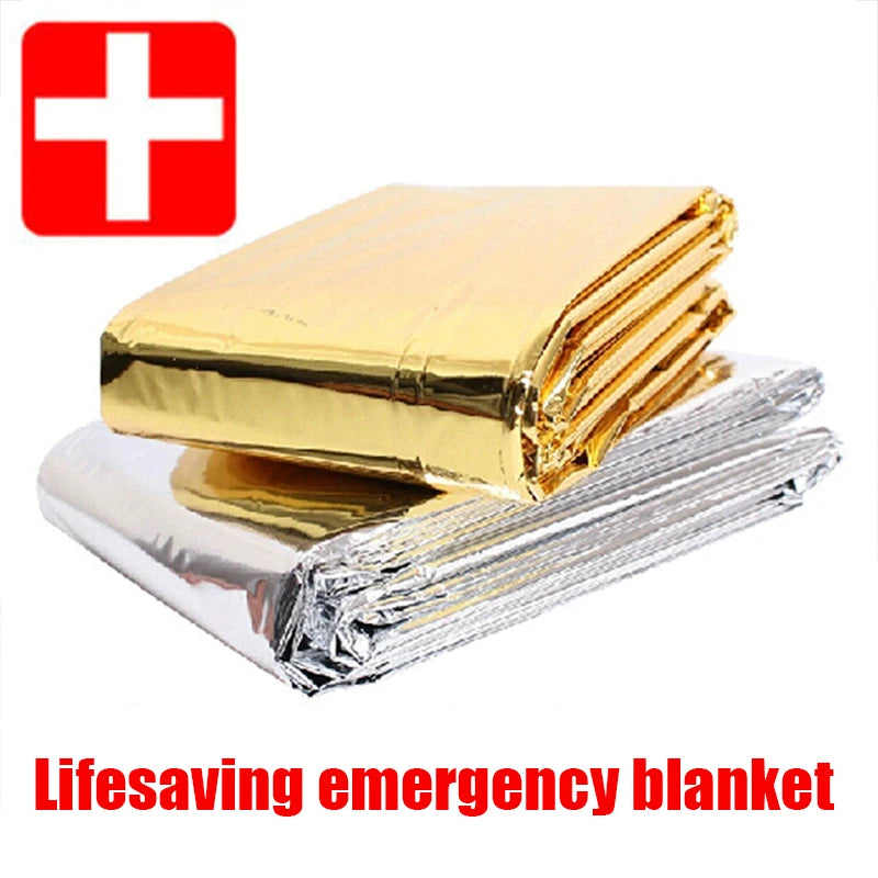 🛡️ Survival  Kit - Emergency Thermal Blanket – Waterproof & Windproof Foil Survival Blanket for First Aid, Camping, Hiking & Outdoor Rescue