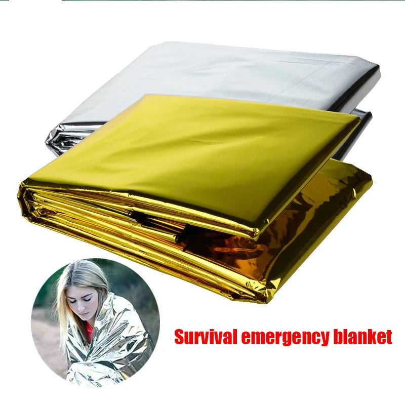🛡️ Survival  Kit - Emergency Thermal Blanket – Waterproof & Windproof Foil Survival Blanket for First Aid, Camping, Hiking & Outdoor Rescue