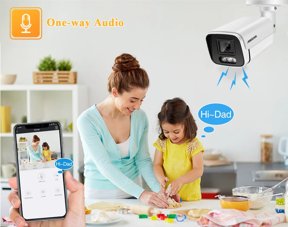 📸 Security -  New 4K 8MP POE IP Bullet Camera – Outdoor Audio CCTV | H.265 | Onvif | 4MP Color Night Vision | Metal Housing | Home Security