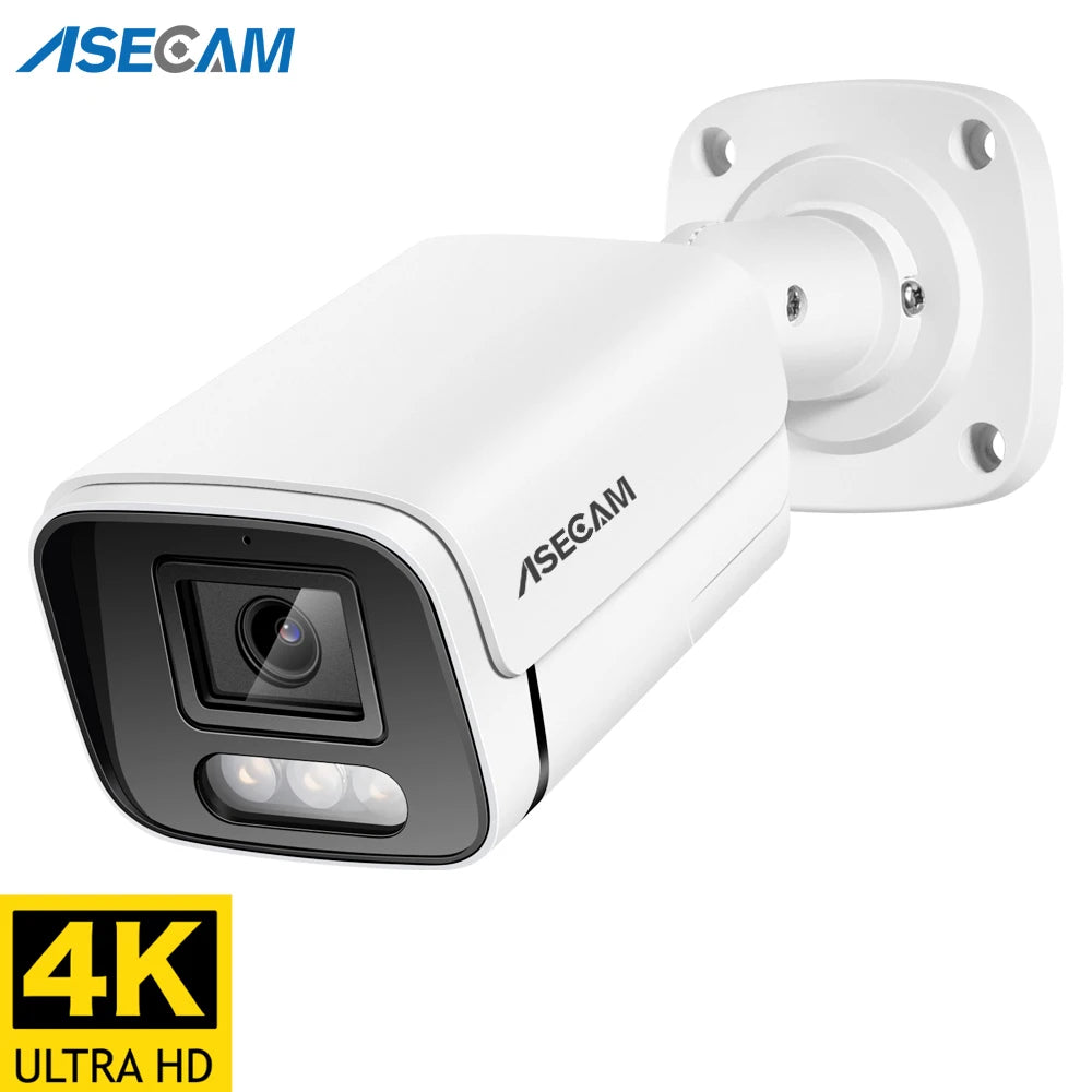 📸 Security -  New 4K 8MP POE IP Bullet Camera – Outdoor Audio CCTV | H.265 | Onvif | 4MP Color Night Vision | Metal Housing | Home Security