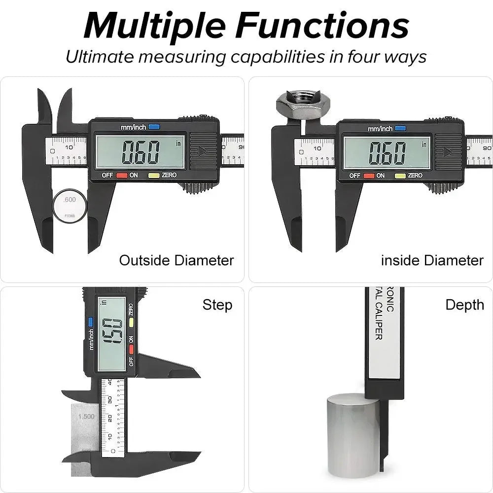 150mm / 100mm Electronic Digital Caliper Carbon Fiber Dial Vernier Caliper Gauge Micrometer Measuring Tool Digital Ruler