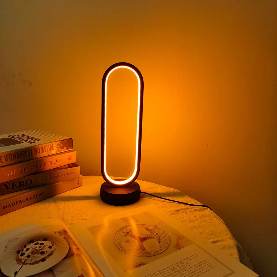 💡 1PC LED Ring Lamp – 3-Color Dimmable Bedside & Living Room Night Light