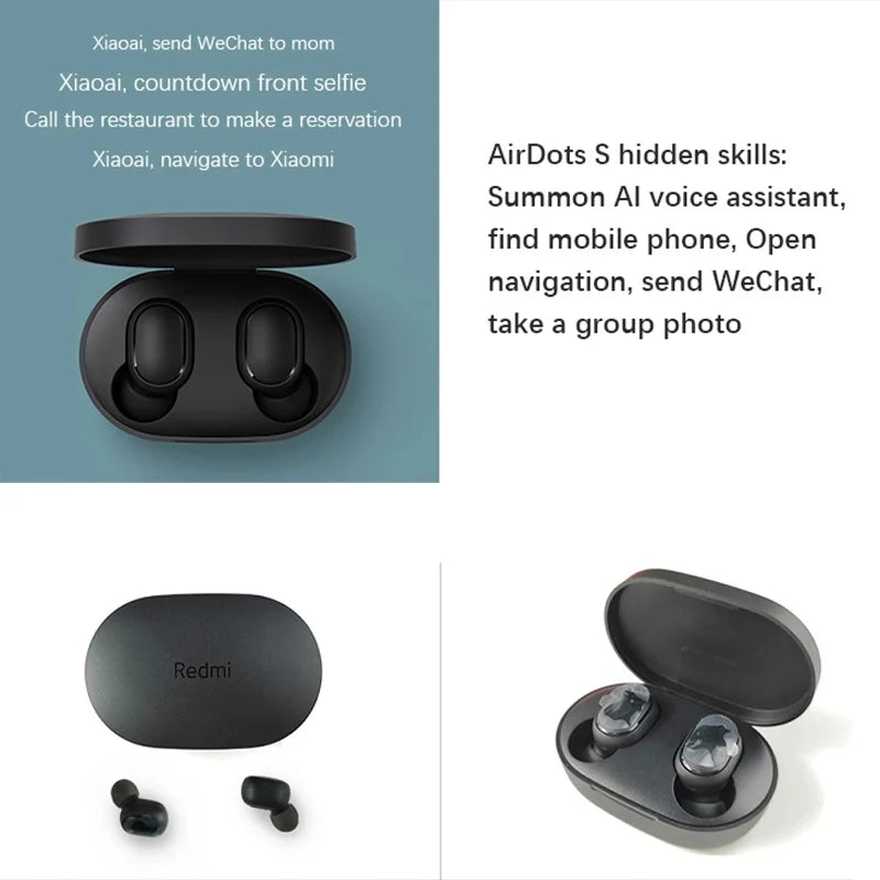 🎧 Xiaomi Redmi Airdots 2 Bluetooth Earphones – Mini Wireless In-Ear Earbuds with Mic for Music, Gaming, Sports & Outdoor Use