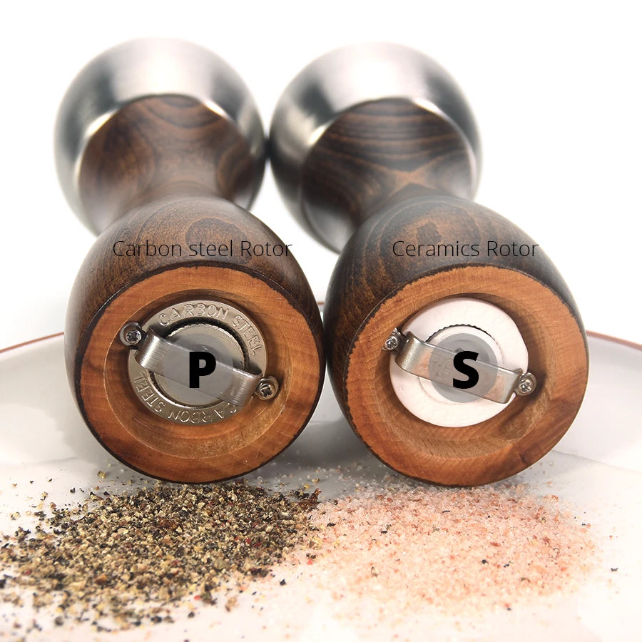 🧂 Leeseph Premium Beech Wood Pepper Mill – Salt & Pepper Grinder with Precision Carbon Steel Rotor for Peppercorn, Sea Salt & Spices