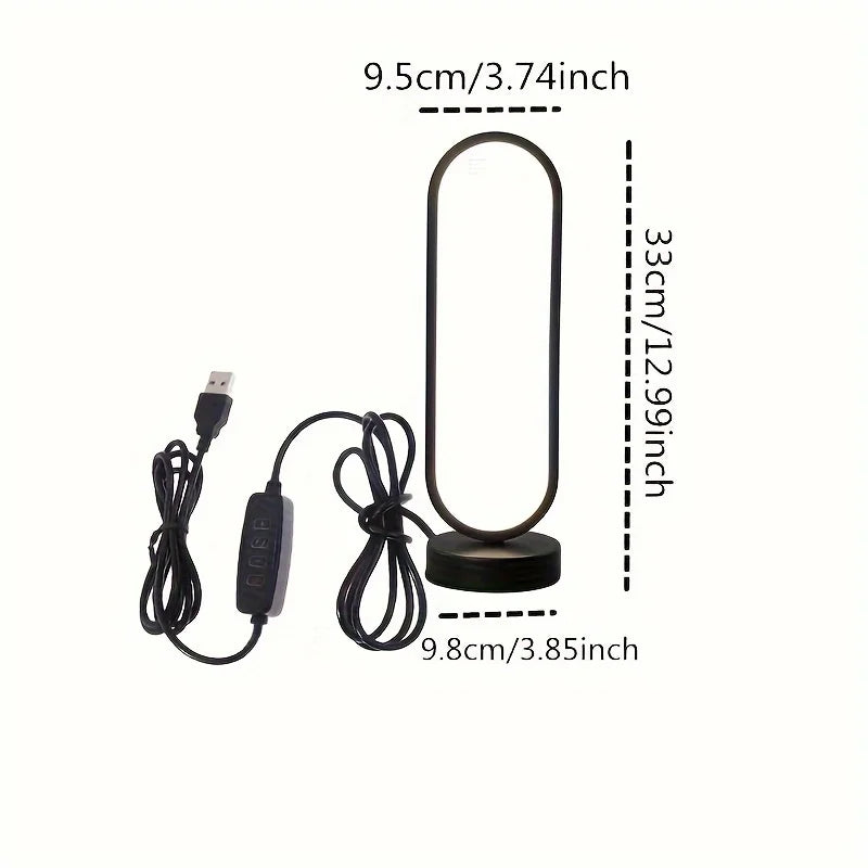 💡 1PC LED Ring Lamp – 3-Color Dimmable Bedside & Living Room Night Light