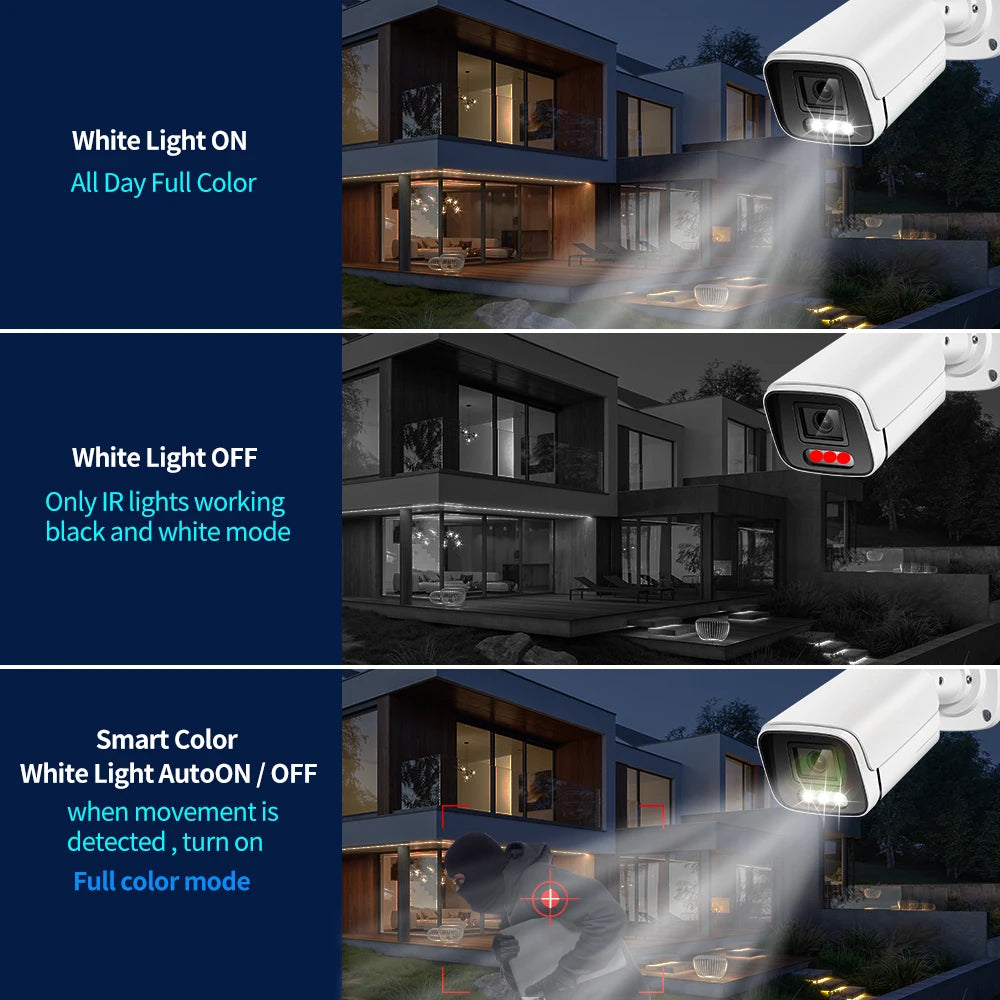 📸 Security -  New 4K 8MP POE IP Bullet Camera – Outdoor Audio CCTV | H.265 | Onvif | 4MP Color Night Vision | Metal Housing | Home Security