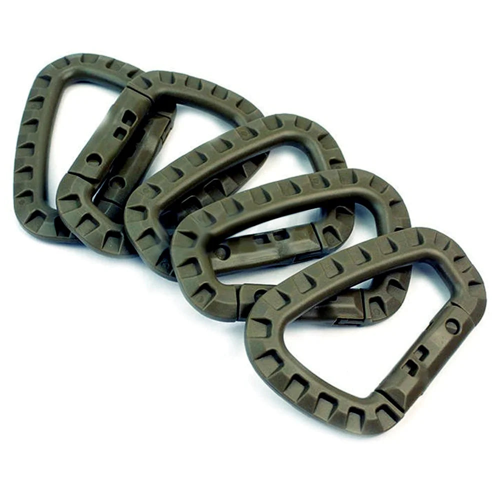 5PCS ITW Style Molle Keychain Clips – D-Ring Carabiner Hook for Tactical Belts, Outdoor Backpack, EDC & Survival Gea
