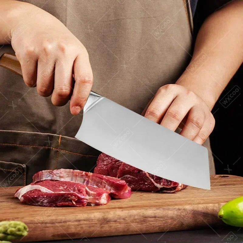 🔪 Professional Japanese Santoku Chef Knife – Stainless Steel Meat Cleaver & Fish Fillet Slicing Knife | Multipurpose Kitchen Cooking Tool
