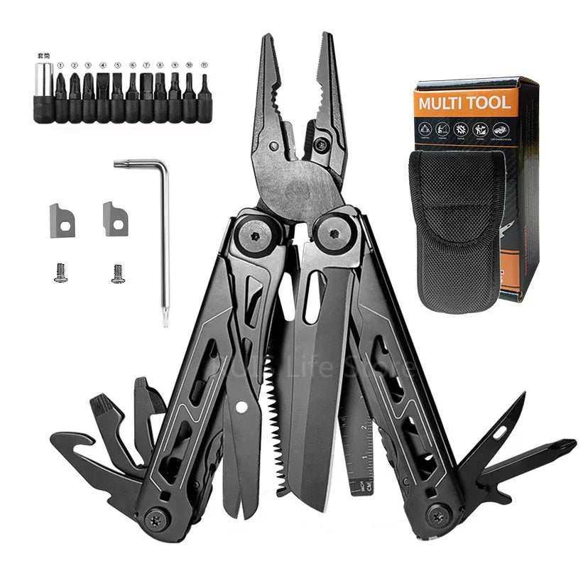 Survival Kit - 30-in-1 Camping Multitool – Folding Pliers with Wire Stripper, Knife & Mini Portable Hand Tools for Outdoor & Survival Use