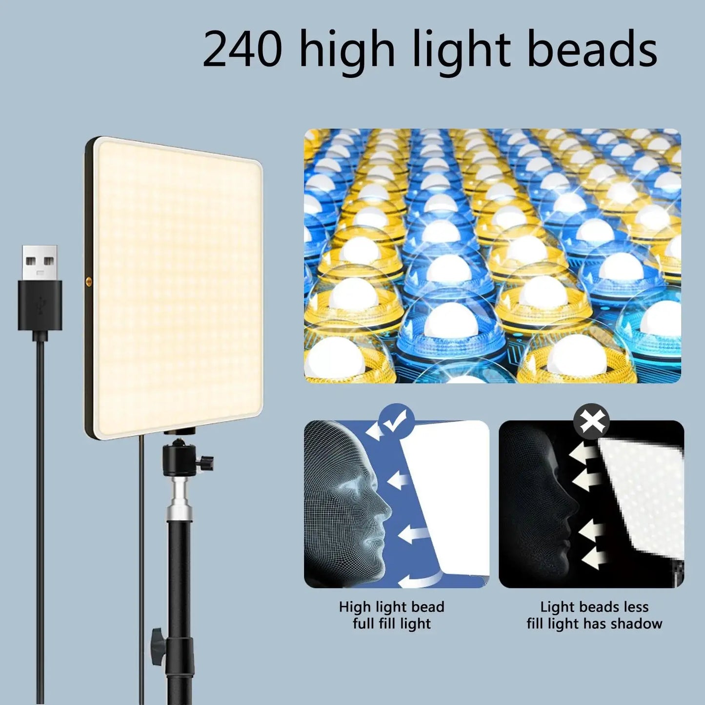 💡 LED Photography Light with Scissor Arm Stand – Selfie & Conference Lamp for Zoom, YouTube, Live Streaming, Photo Studio