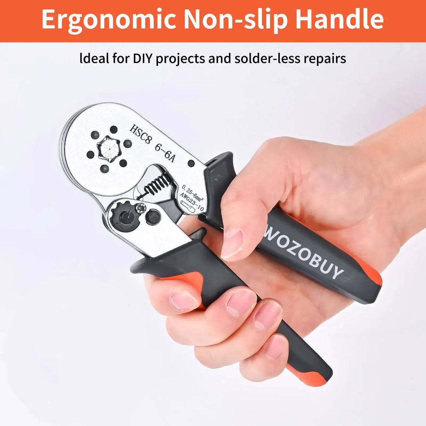 🔧 WOZOBUY Ferrule Crimping Tool Kit – HSC8 6-4 / HSC8 6-6A For 23–10 AWG | 0.25–6mm² Wires | Electricians & DIY Projects