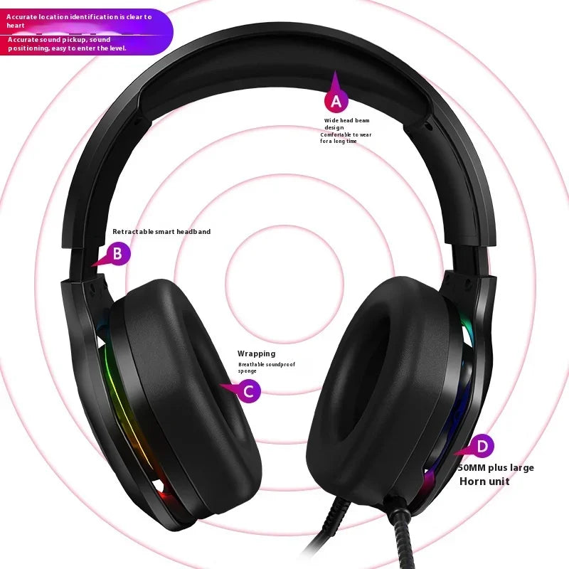 🎧 Gaming Headphones for PC/PS4/PS5 — EKSA E1000 7.1 Surround Sound RGB Wired Headset with Noise-Cancelling Mic