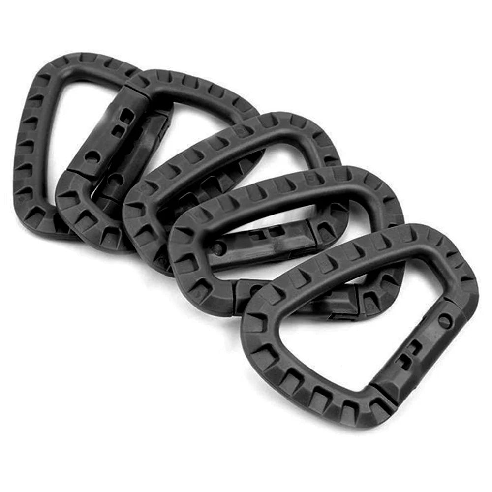 5PCS ITW Style Molle Keychain Clips – D-Ring Carabiner Hook for Tactical Belts, Outdoor Backpack, EDC & Survival Gea