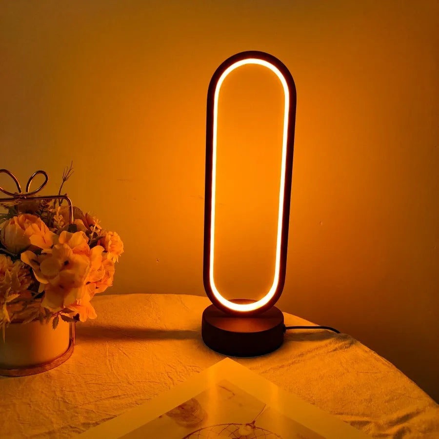 💡 1PC LED Ring Lamp – 3-Color Dimmable Bedside & Living Room Night Light