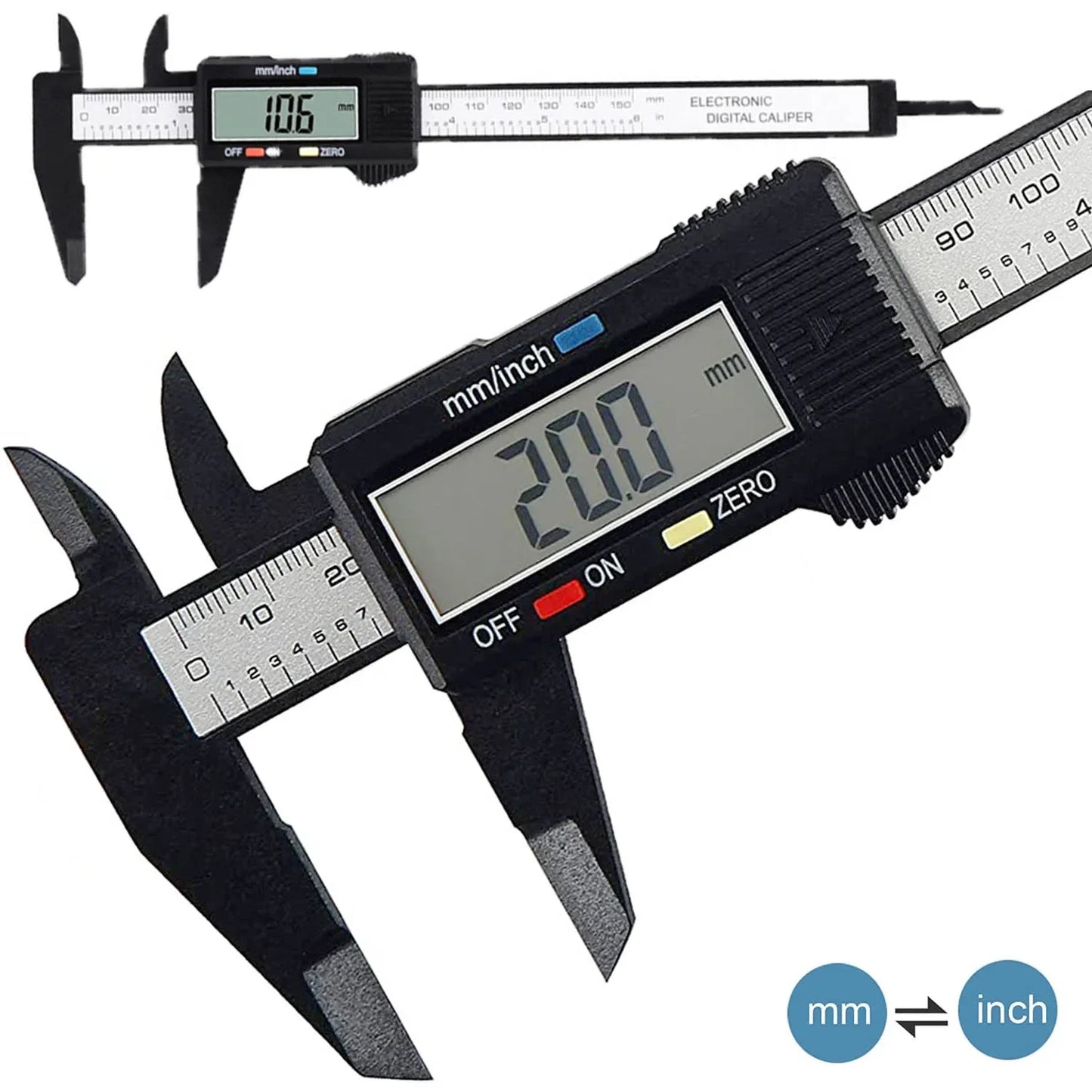 150mm / 100mm Electronic Digital Caliper Carbon Fiber Dial Vernier Caliper Gauge Micrometer Measuring Tool Digital Ruler