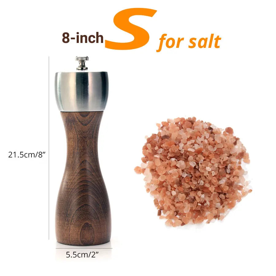 🧂 Leeseph Premium Beech Wood Pepper Mill – Salt & Pepper Grinder with Precision Carbon Steel Rotor for Peppercorn, Sea Salt & Spices