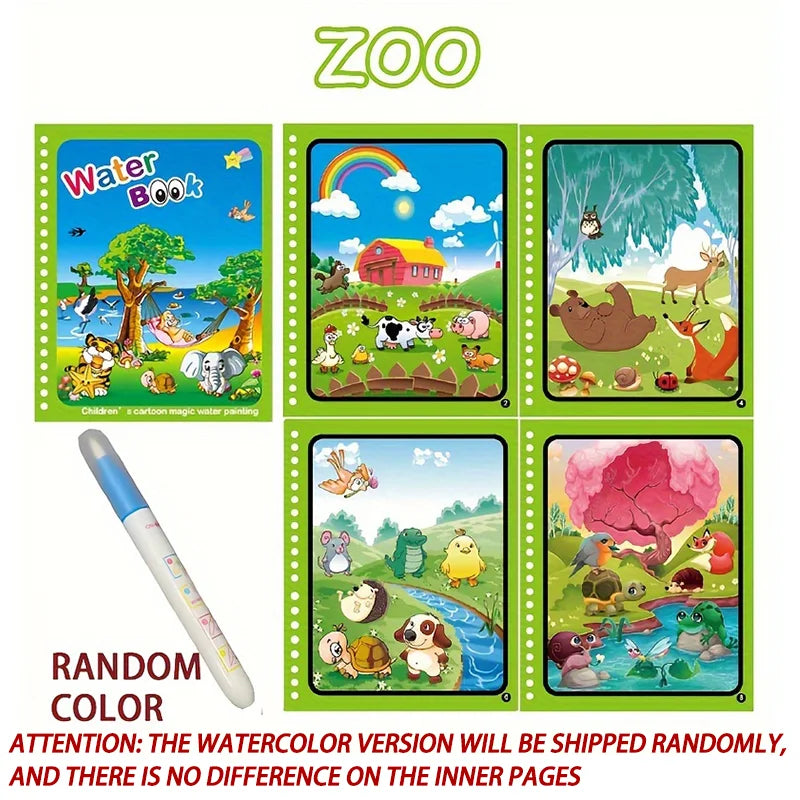 📚✨ Magic Water Drawing Book – Reusable Montessori Sensory Toy