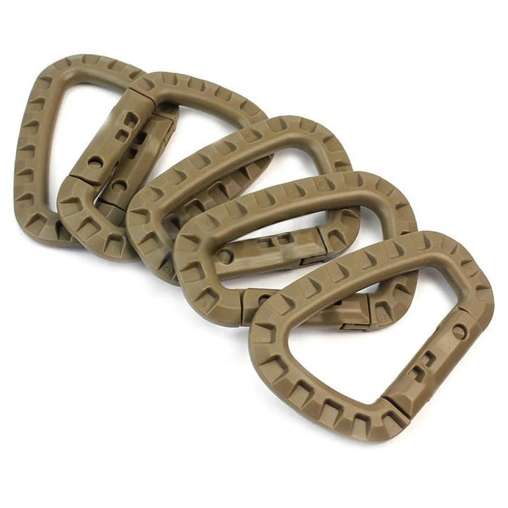 5PCS ITW Style Molle Keychain Clips – D-Ring Carabiner Hook for Tactical Belts, Outdoor Backpack, EDC & Survival Gea