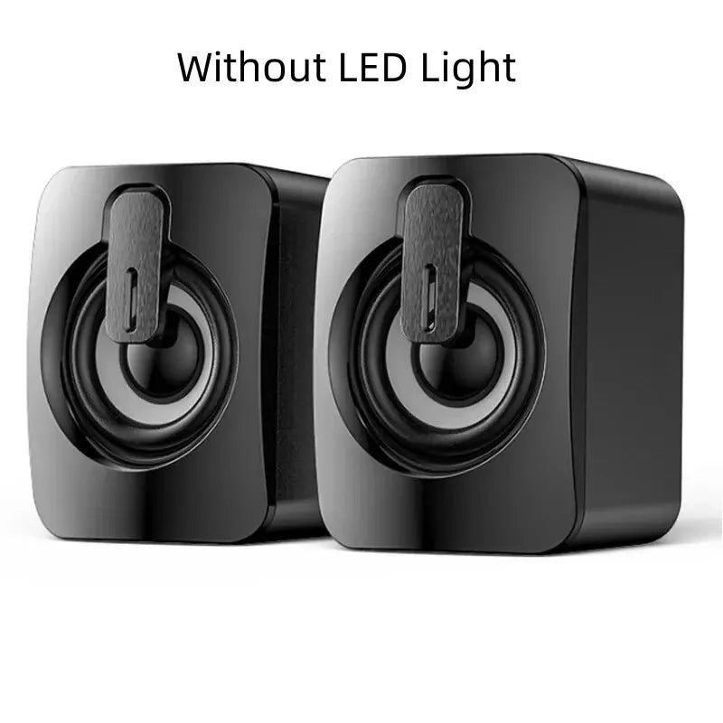 🔊 HiFi Stereo USB Wired Computer Speakers with LED Light & Built-in Microphone – PC Desktop Sound Box