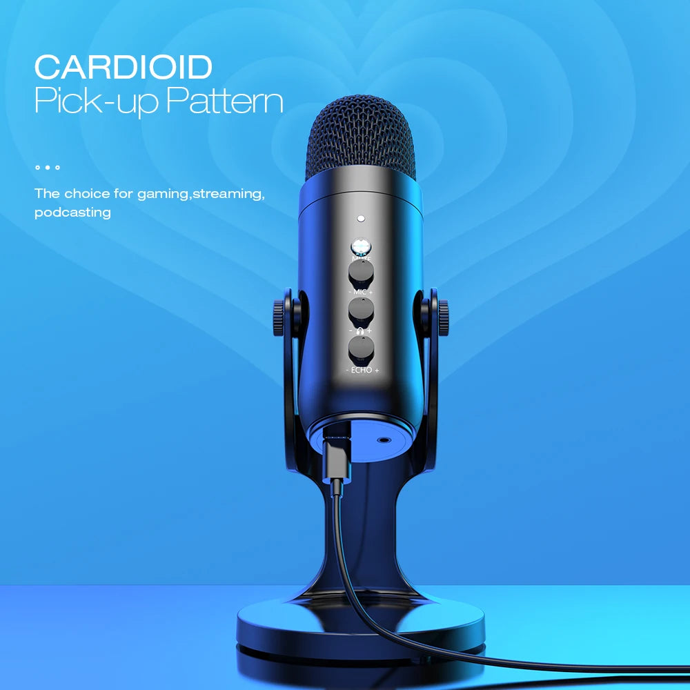 🎙️ Professional Condenser Microphone for Recording, Streaming & Podcasting – With Phone Adapter & Headphone Output